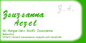 zsuzsanna aczel business card